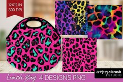 Leopard Print Lunch Bag - Cheetah Lunch Bug PNG Sublimation Product Image 1