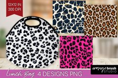 Leopard Print Lunch Bag - Cheetah Lunch Bug PNG Sublimation Product Image 1