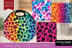 Leopard Print Lunch Bag - Cheetah Lunch Bug PNG Sublimation Product Image 1