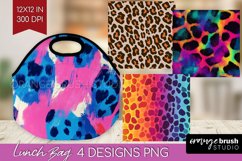 Leopard Print Lunch Bag - Cheetah Lunch Bug PNG Sublimation Product Image 1