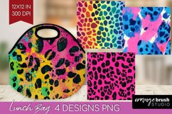 Leopard Print Lunch Bag - Cheetah Lunch Bug PNG Sublimation Product Image 1