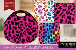 Leopard Print Lunch Bag - Cheetah Lunch Bug PNG Sublimation Product Image 1