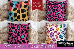 Leopard Print Pillow Sublimation - Cheetah Pillow Cover PNG Product Image 1