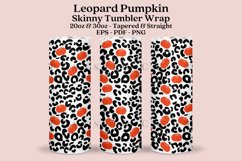 leopard print pumpkin skinny tumbler sublimation wrap with high resolution 300 DPI and transparant background perfect for 20oz and 30oz skinny tumbler