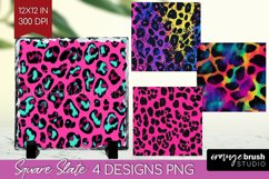Leopard Print Slate PNG - Cheetah Square Slate Sublimation Product Image 1