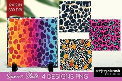 Leopard Print Slate PNG - Cheetah Square Slate Sublimation Product Image 1
