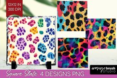 Leopard Print Slate PNG - Cheetah Square Slate Sublimation Product Image 1