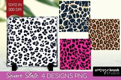 Leopard Print Slate PNG - Cheetah Square Slate Sublimation Product Image 1