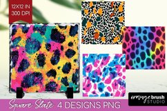 Leopard Print Slate PNG - Cheetah Square Slate Sublimation Product Image 1
