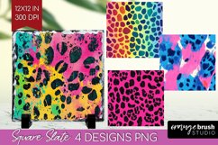 Leopard Print Slate PNG - Cheetah Square Slate Sublimation Product Image 1
