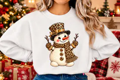 Leopard Print Snowman PNG, Cute Christmas Winter Design Product Image 3