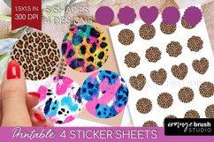 Leopard Print Round Sticker - Cheetah Printable Sticker Product Image 1