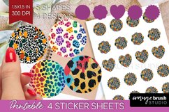 Leopard Print Round Sticker - Cheetah Printable Sticker Product Image 1