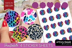 Leopard Print Round Sticker - Cheetah Printable Sticker Product Image 1