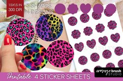 Leopard Print Round Sticker - Cheetah Printable Sticker Product Image 1