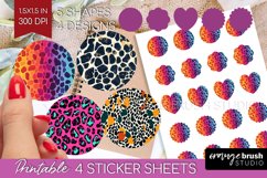 Leopard Print Round Sticker - Cheetah Printable Sticker Product Image 1