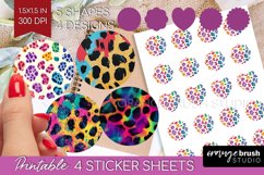 Leopard Print Round Sticker - Cheetah Printable Sticker Product Image 1