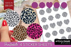 Leopard Print Round Sticker - Cheetah Printable Sticker Product Image 1
