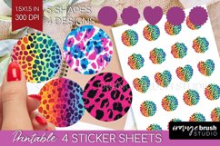 Leopard Print Round Sticker - Cheetah Printable Sticker Product Image 1