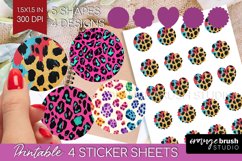 Leopard Print Round Sticker - Cheetah Printable Sticker Product Image 1