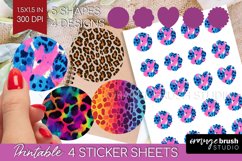 Leopard Print Round Sticker - Cheetah Printable Sticker Product Image 1