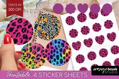 Leopard Print Round Sticker - Cheetah Printable Sticker Product Image 1