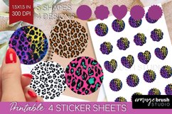 Leopard Print Round Sticker - Cheetah Printable Sticker Product Image 1