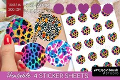 Leopard Print Round Sticker - Cheetah Printable Sticker Product Image 1