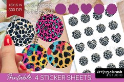Leopard Print Round Sticker - Cheetah Printable Sticker Product Image 1