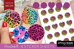 Leopard Print Round Sticker - Cheetah Printable Sticker Product Image 1