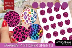 Leopard Print Round Sticker - Cheetah Printable Sticker Product Image 1