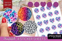 Leopard Print Round Sticker - Cheetah Printable Sticker Product Image 1