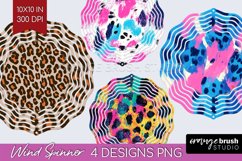 Leopard Print Wind Spinner Sublimation PNG - Cheetah Round Product Image 1