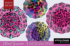Leopard Print Wind Spinner Sublimation PNG - Cheetah Round Product Image 1