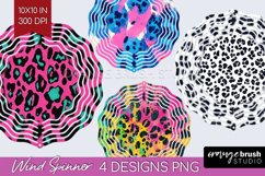 Leopard Print Wind Spinner Sublimation PNG - Cheetah Round Product Image 1