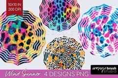 Leopard Print Wind Spinner Sublimation PNG - Cheetah Round Product Image 1