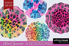 Leopard Print Wind Spinner Sublimation PNG - Cheetah Round Product Image 1