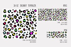 leopard print with color spots sublimation for tumbler and mug and pen