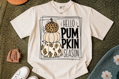 Leopard Pumpkin Stack png, Hello Pumpkin Sublimation Design Product Image 2