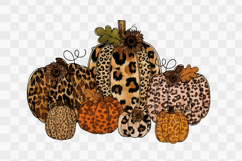Fall Leopard Print Pumpkins Png Design Clipart Product Image 1