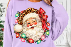 Leopard Santa Christmas Red Bow & Colorful Lights Holiday PN Product Image 5