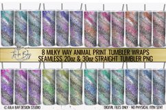 Leopard Skinny Tumbler Wrap PNG Milky Way Tumbler Bundle