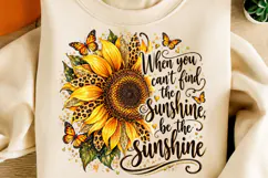 Leopard Sunflower Inspirational Quote PNG Product Image 2