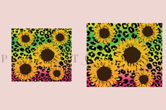 leopard sunflower pattern skinny tumbler sublimation design for 20oz and 30oz skinny tumbler sublimation wrap