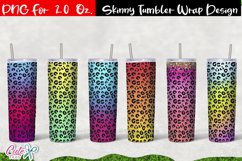 Leopard 20 Oz. Skinny Tumbler wrap sublimation design Product Image 2