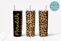 Leopard print design for a 20 oz skinny tumbler to be used for sublimation. 
