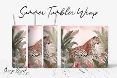 Leopard Tumbler Sublimation Tropical Tumbler Wrap PNG
