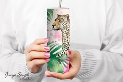 Leopard Tumbler Sublimation Tropical Tumbler Wrap PNG