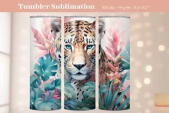 Leopard Tumbler Wrap Jungle Animal Tumbler Sublimation Png