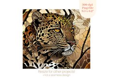 Leopard Tumbler Wrap | Stained Glass Tumbler Sublimation Png